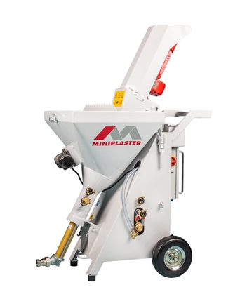 The Miniplaster plastering machine from the front